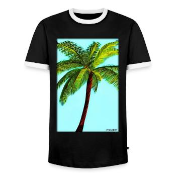 Palm Beach Holiday Summer Sun Sea Travel Holidays - T-shirt contrasté Homme - noir/blanc - Devant - AI Model Female 172 light (172cm) & AI Model Male 178 light (178cm)