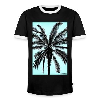 Palm Beach Holiday Summer Sun Sea Travel Holidays - T-shirt contrasté Homme - noir/blanc - Devant - AI Model Female 172 light (172cm) & AI Model Male 178 light (178cm)