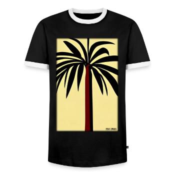 Palm Beach Holiday Summer Sun Sea Travel Holidays - T-shirt contrasté Homme - noir/blanc - Devant - AI Model Female 172 light (172cm) & AI Model Male 178 light (178cm)