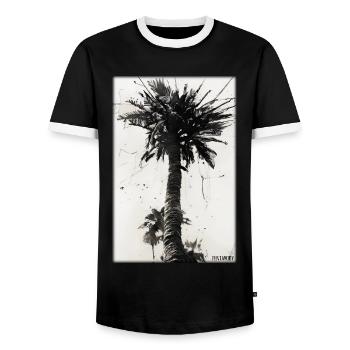 Palm Beach Holiday Summer Sun Sea Travel Holidays - T-shirt contrasté Homme - noir/blanc - Devant - AI Model Female 172 light (172cm) & AI Model Male 178 light (178cm)