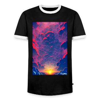 Sunset Sunset Sun Sky Nature Summer - Men's Ringer Shirt - black/white - Front - AI Model Female 172 light (172cm) & AI Model Male 178 light (178cm)