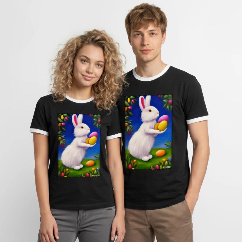 Rabbit Easter Easter Pet Easter Holiday Men's Ringer Shirt