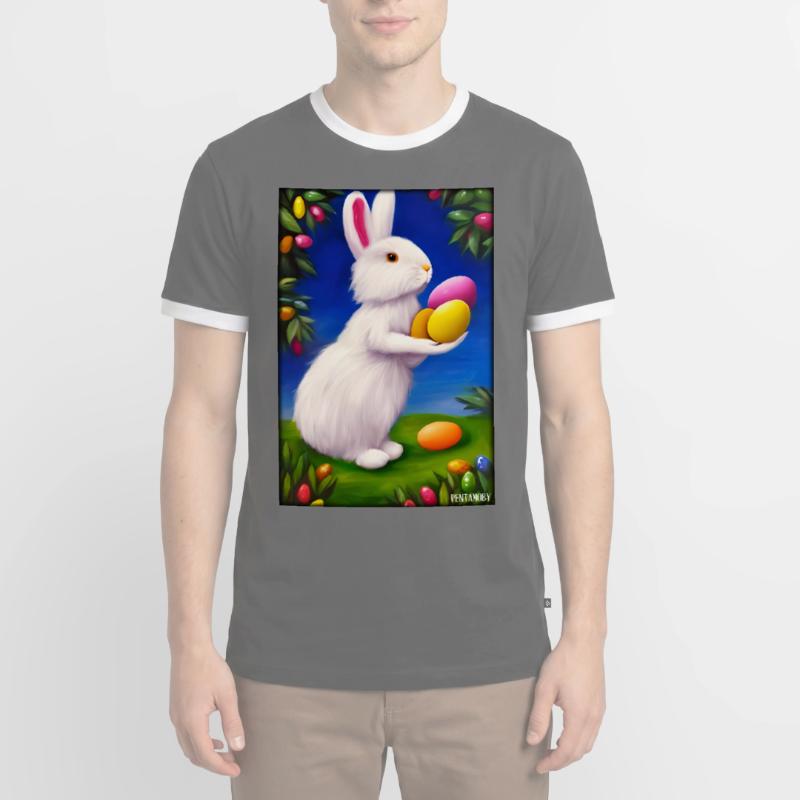 Rabbit Easter Easter Pet Easter Holiday Men's Ringer Shirt