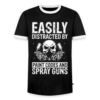 Autolackierer Angebot für Autolackierer - Männer Kontrast-T-Shirt - Schwarz/Weiß - Vorne - AI Model Female 172 light (172cm) & AI Model Male 178 light (178cm)