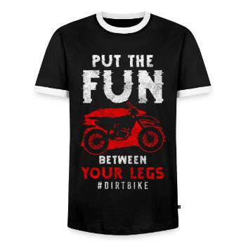 Bike Offroad Gelände - Männer Kontrast-T-Shirt - Schwarz/Weiß - Vorne - AI Model Female 172 light (172cm) & AI Model Male 178 light (178cm)