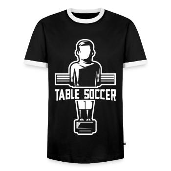 Baby-foot, Baby-foot, baby-foot, Wuzzler - T-shirt contrasté Homme - noir/blanc - Devant - AI Model Female 172 light (172cm) & AI Model Male 178 light (178cm)
