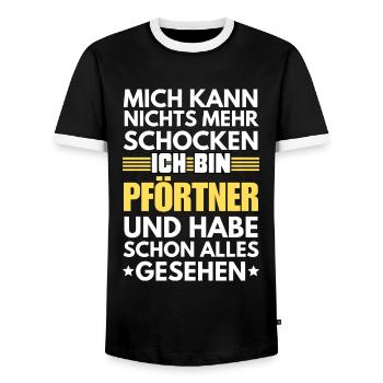 Non-Shockable Gatekeeper - Men's Ringer Shirt - black/white - Front - AI Model Female 172 light (172cm) & AI Model Male 178 light (178cm)