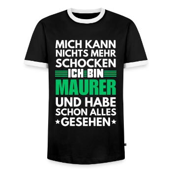 Non-Shockable Mason - Men's Ringer Shirt - black/white - Front - AI Model Female 172 light (172cm) & AI Model Male 178 light (178cm)