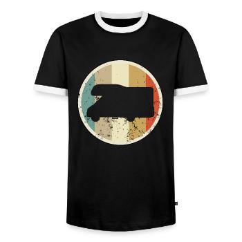 Wohnmobil Camping - Männer Kontrast-T-Shirt - Schwarz/Weiß - Vorne - AI Model Female 172 light (172cm) & AI Model Male 178 light (178cm)