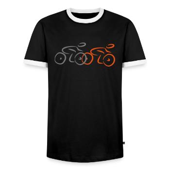 cyclisme - T-shirt contrasté Homme - noir/blanc - Devant - AI Model Female 172 light (172cm) & AI Model Male 178 light (178cm)