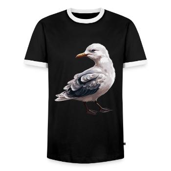 Bébé mouette Seabird - T-shirt contrasté Homme - noir/blanc - Devant - AI Model Female 172 light (172cm) & AI Model Male 178 light (178cm)