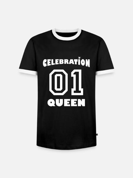 Celebration Queen mit Krone - Männer Kontrast-T-Shirt - Schwarz/Weiß