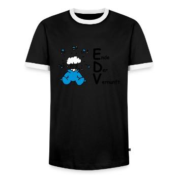 IT: The End Of Reason! - T-shirt contrasté Homme - noir/blanc - Devant - AI Model Female 172 light (172cm) & AI Model Male 178 light (178cm)
