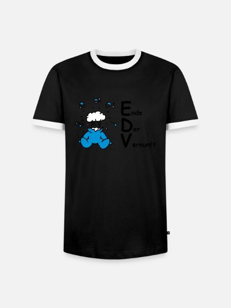 EDV: Ende Der Vernunft! - Männer Kontrast-T-Shirt - Schwarz/Weiß