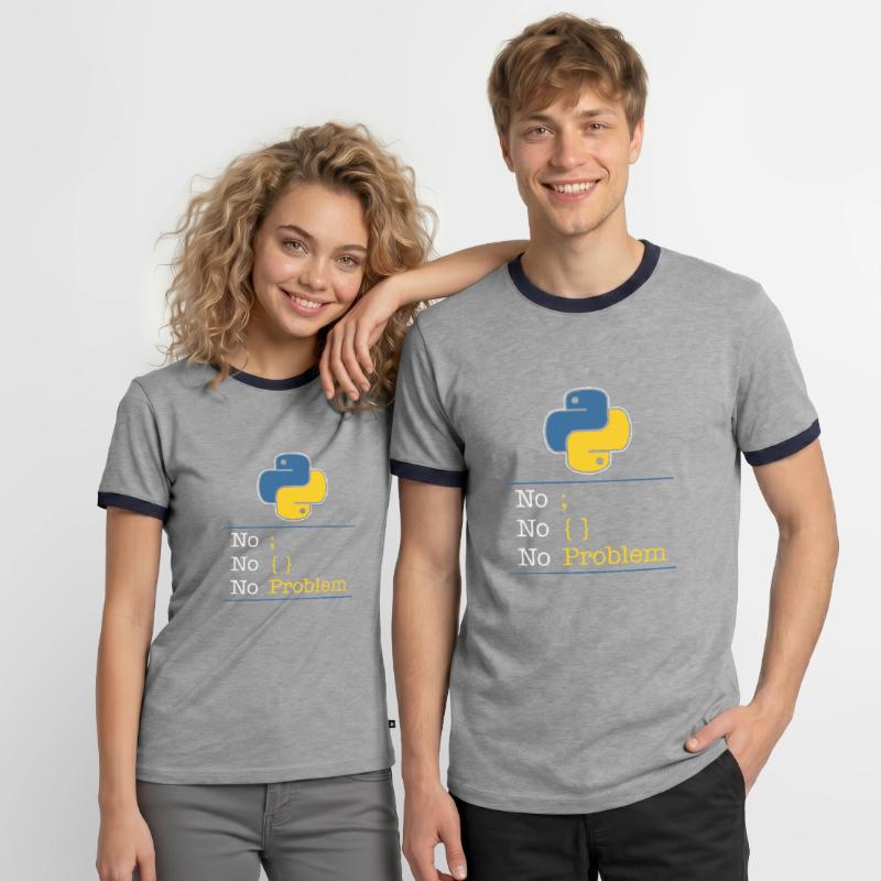Python no problem Männer Kontrast-T-Shirt