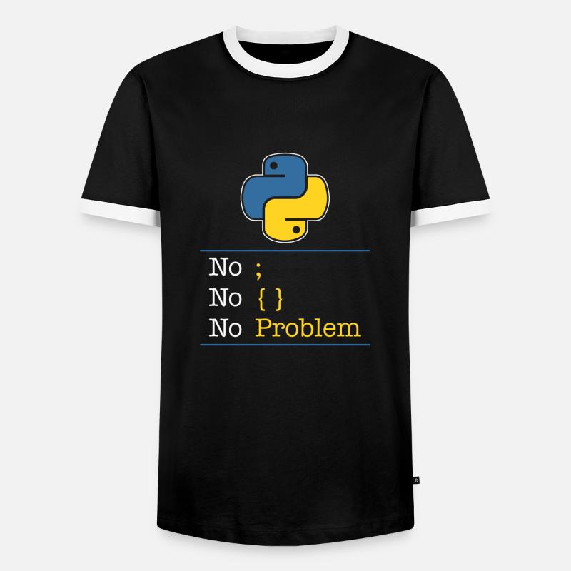 Python no problem - Männer Kontrast-T-Shirt - Schwarz/Weiß