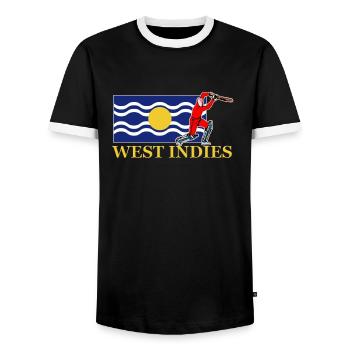 Joueur de cricket des Antilles - T-shirt contrasté Homme - noir/blanc - Devant - AI Model Female 172 light (172cm) & AI Model Male 178 light (178cm)