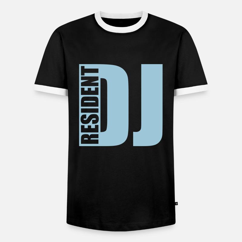DJ - Männer Kontrast-T-Shirt - Schwarz/Weiß