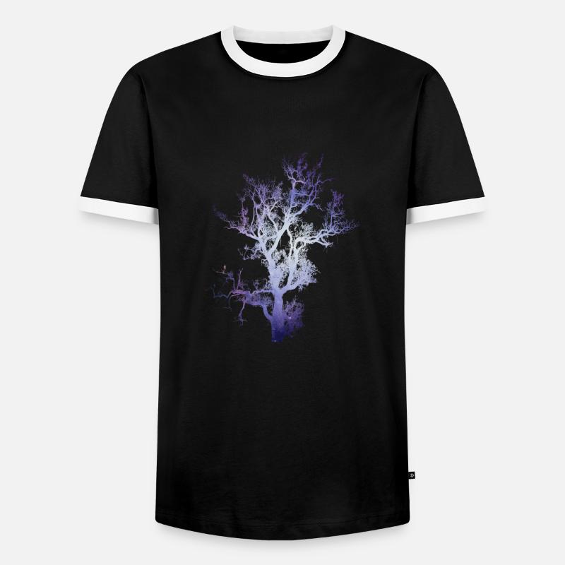 Space tree - Men's Ringer Shirt - black/white