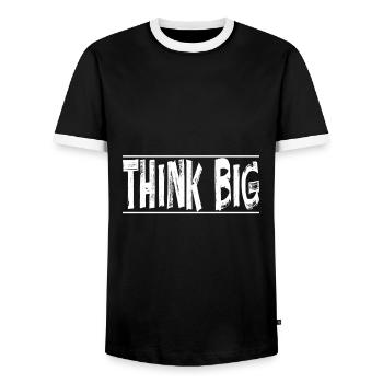 Argent Motivation Profit Profit Performance Rendement - T-shirt contrasté Homme - noir/blanc - Devant - AI Model Female 172 light (172cm) & AI Model Male 178 light (178cm)