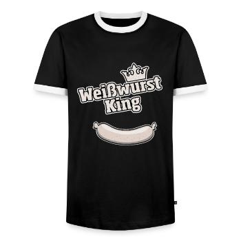 Weisswurst King Bavarois cadeau - T-shirt contrasté Homme - noir/blanc - Devant - AI Model Female 172 light (172cm) & AI Model Male 178 light (178cm)
