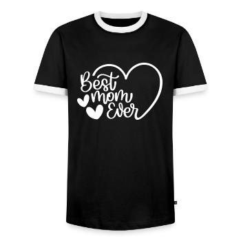 Best Mom Ever - Men's Ringer Shirt - black/white - Front - AI Model Female 172 light (172cm) & AI Model Male 178 light (178cm)