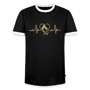 Tierarzt Tiere Tierarzt - Männer Kontrast-T-Shirt - Schwarz/Weiß - Vorne - AI Model Female 172 light (172cm) & AI Model Male 178 light (178cm)