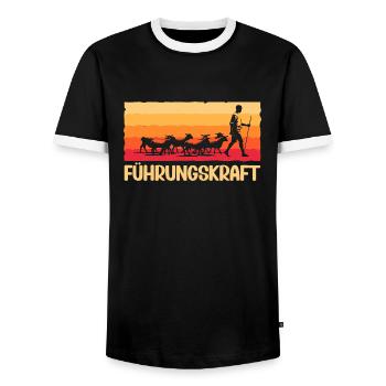 Führungskraft Schafe Hirte Geschenkidee Lustig - Männer Kontrast-T-Shirt - Schwarz/Weiß - Vorne - AI Model Female 172 light (172cm) & AI Model Male 178 light (178cm)