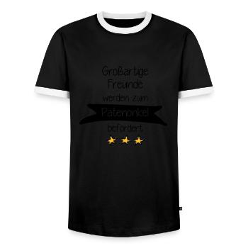Großartige Freunde - Männer Kontrast-T-Shirt - Schwarz/Weiß - Vorne - AI Model Female 172 light (172cm) & AI Model Male 178 light (178cm)