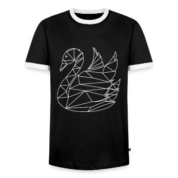 cygne - T-shirt contrasté Homme - noir/blanc - Devant - AI Model Female 172 light (172cm) & AI Model Male 178 light (178cm)