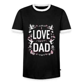 I love my Dad - ich liebe meinen Vater - Männer Kontrast-T-Shirt - Schwarz/Weiß - Vorne - AI Model Female 172 light (172cm) & AI Model Male 178 light (178cm)