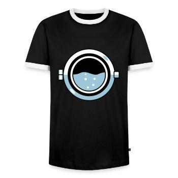 Washing machine - Men's Ringer Shirt - black/white - Front - AI Model Female 172 light (172cm) & AI Model Male 178 light (178cm)