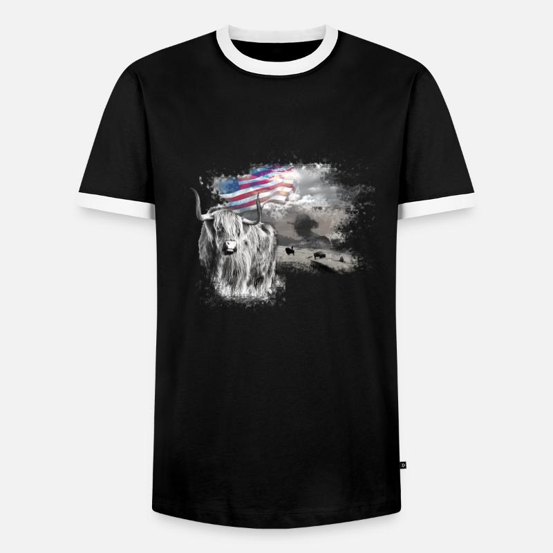 kl_linedance24a - Men's Ringer Shirt - black/white