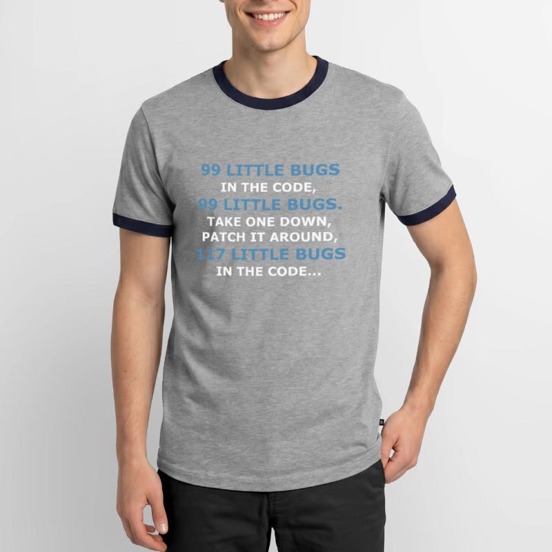 99 PETITS BUGS DANS LE CODE T-shirt contrasté Homme