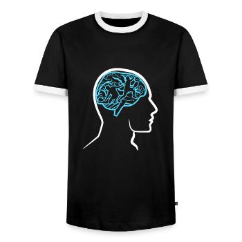 Sports Padel Player Tournament Padel Game Padel Team - Men's Ringer Shirt - black/white - Front - AI Model Female 172 light (172cm) & AI Model Male 178 light (178cm)
