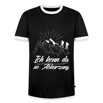 ICH KENN DA NE ABKÜZUNG - Wandershirt - Männer Kontrast-T-Shirt - Schwarz/Weiß - Vorne - AI Model Female 172 light (172cm) & AI Model Male 178 light (178cm)