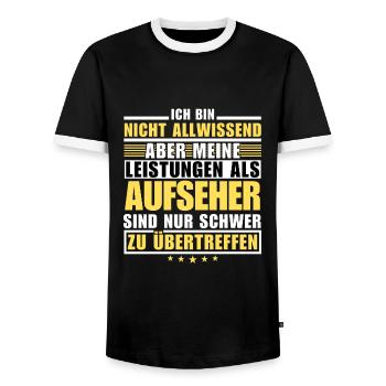 Unübertroffene Leistung als Aufseher - Männer Kontrast-T-Shirt - Schwarz/Weiß - Vorne - AI Model Female 172 light (172cm) & AI Model Male 178 light (178cm)