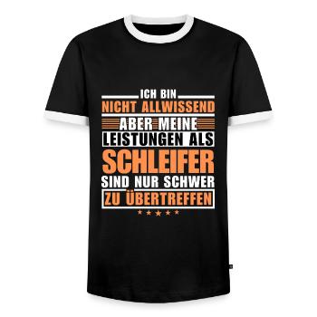 Unsurpassed performance as a grinder - Men's Ringer Shirt - black/white - Front - AI Model Female 172 light (172cm) & AI Model Male 178 light (178cm)