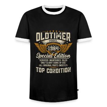 Vintage 1984 Vintage né cadeau d’anniversaire - T-shirt contrasté Homme - noir/blanc - Devant - AI Model Female 172 light (172cm) & AI Model Male 178 light (178cm)