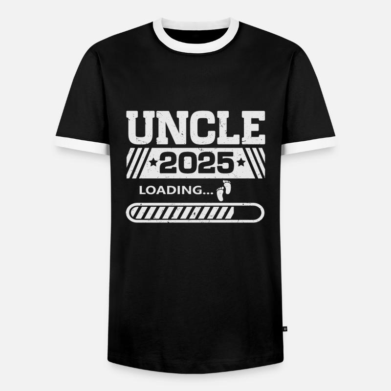 Onkel 2025 loading - Männer Kontrast-T-Shirt - Schwarz/Weiß
