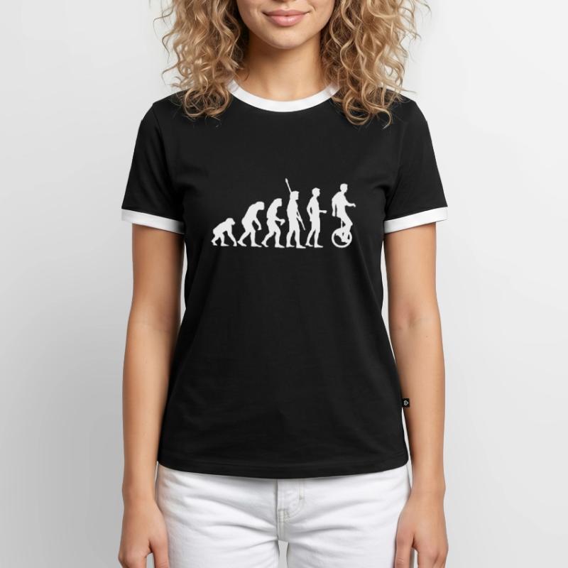 evolution_einradfahrer_1c Männer Kontrast-T-Shirt