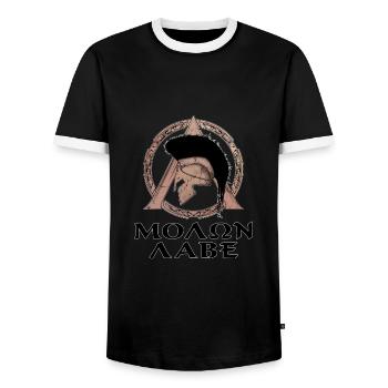 Molon Labe - T-shirt contrasté Homme - noir/blanc - Devant - AI Model Female 172 light (172cm) & AI Model Male 178 light (178cm)
