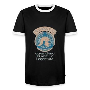 SPQR Légionnaire romain - T-shirt contrasté Homme - noir/blanc - Devant - AI Model Female 172 light (172cm) & AI Model Male 178 light (178cm)