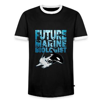 Requin-marteau Orque Épaulard Futur biologiste marin - T-shirt contrasté Homme - noir/blanc - Devant - AI Model Female 172 light (172cm) & AI Model Male 178 light (178cm)