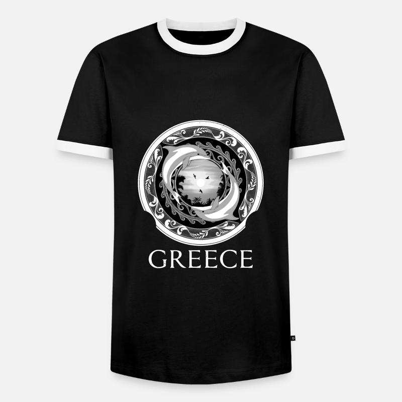Dolphins Greece Hellas - Men's Ringer Shirt - black/white
