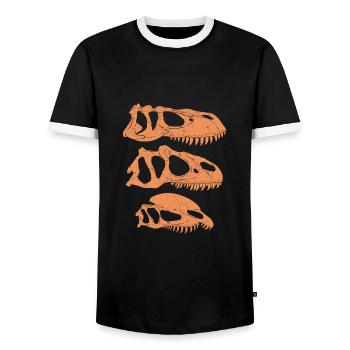 Torvosaurus Allosaurus Dilophosaurus - T-shirt contrasté Homme - noir/blanc - Devant - AI Model Female 172 light (172cm) & AI Model Male 178 light (178cm)