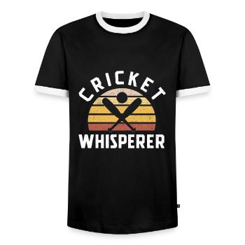 Cricket Whisperer - Männer Kontrast-T-Shirt - Schwarz/Weiß - Vorne - AI Model Female 172 light (172cm) & AI Model Male 178 light (178cm)