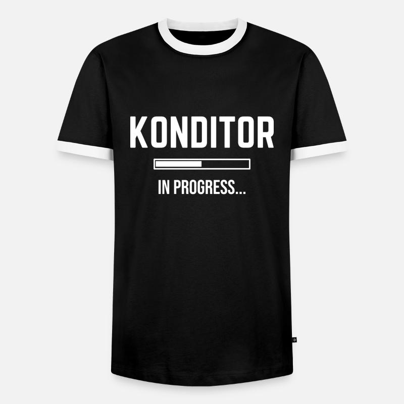 Konditor In Progress - Männer Kontrast-T-Shirt - Schwarz/Weiß