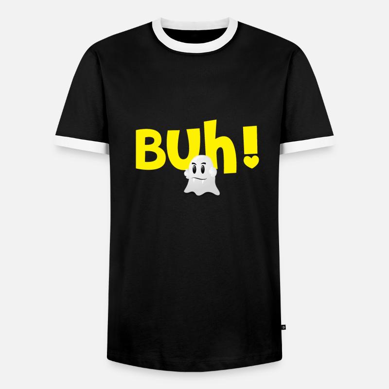 Buh ghost - Men's Ringer Shirt - black/white
