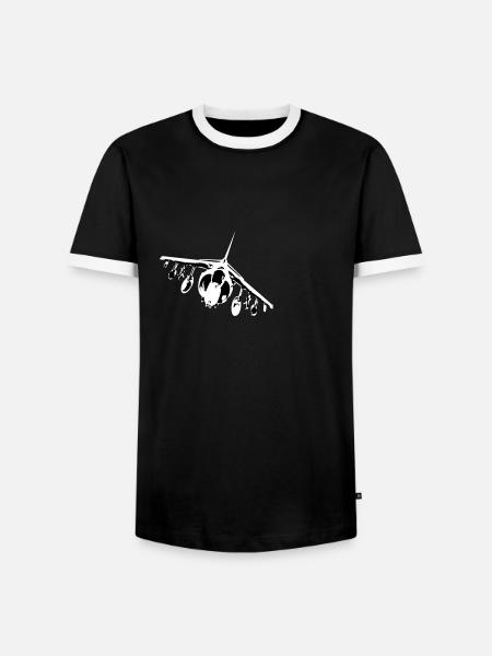 Harrier Front - Men's Ringer Shirt - black/white